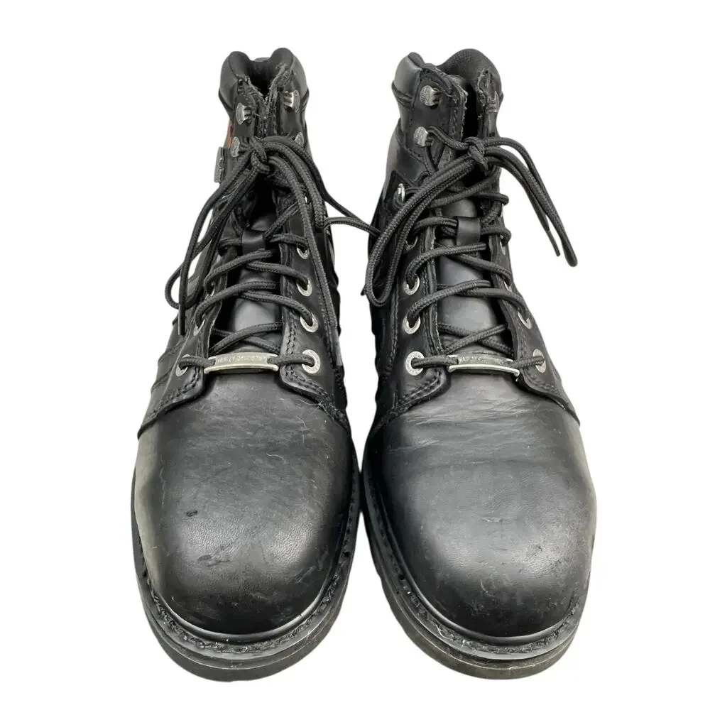 Harley Davidson Men’s Chad Black Leather Steel Toe Moto Boot Size US 12
